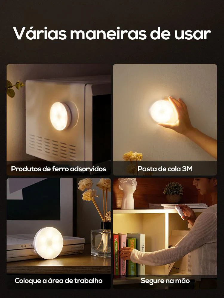 Lâmpada Inteligente Com Sensor de Movimento e Carregamento USB  Para Decoração de Quarto